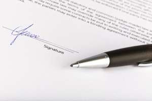 signed contract agreement with pen