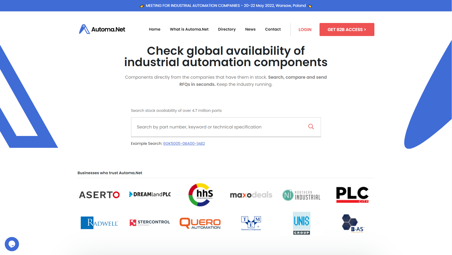 Automa.Net - platforma do wyszukiwania części automatyki przemysłowej